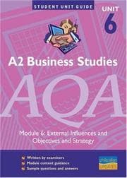 Tapa de A2 business studies, unit 6, AQA