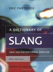 Tapa de A dictionary of slang and unconventional English