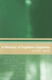 Tapa de A Glossary of Cognitive Linguistics