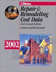 Tapa de R.S. Means Repair and Remodeling Cost Data 2002