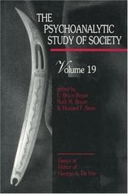Tapa de Psychoanalytic Study of Society Vol. 19