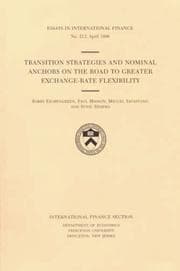 Tapa de Transition strategies and nominal anchors on the road to greater exchange-rate flexibility