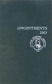 Tapa de American Psychiatric Association Appointments, 2003 (Desk Version)