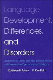 Tapa de Language Development, Difference & Disorders