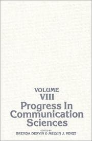 Tapa de Progress in Communication Sciences, Volume 8