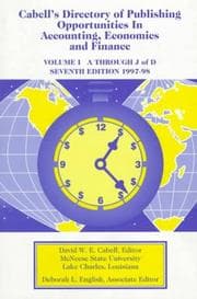 Tapa de Cabell's directory of publishing opportunities in accounting, economics and finance