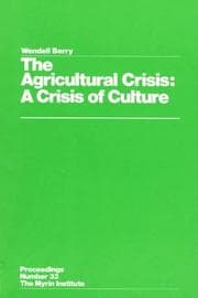 Tapa de The Agricultural Crisis: A Crisis of Culture