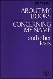 Tapa de About My Books, Concerning My Name, and Other Texts