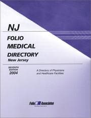 Tapa de Folio's Medical Directory of New Jersey 2004 (Folio's Physician Directory of New Jersey)