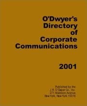 Tapa de 2001 O'Dwyer's Directory of Corporate Communications (O'dwyer's Directory of Corporate Communications)
