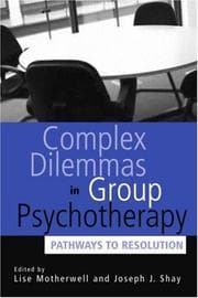 Tapa de Complex dilemmas in group therapy