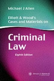 Tapa de Elliott and Wood's cases and materials on criminal law
