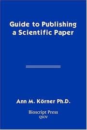 Tapa de Guide to Publishing a Scientific Paper