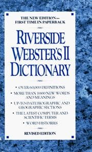 Tapa de Riverside webster's ii dictionary (abridged) (Riverside Webster's Dictionary)