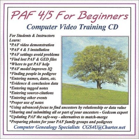 Tapa de PAF 4/5 for Beginners, Computer Video Training CD