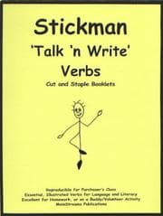 Tapa de Stickman 'Cut and Staple' Verb Activity Books