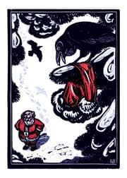 Tapa de Raven's Christmas Notecards (Woodcut Christmas Cards)
