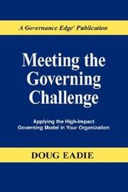 Tapa de Meeting the Governing Challenge