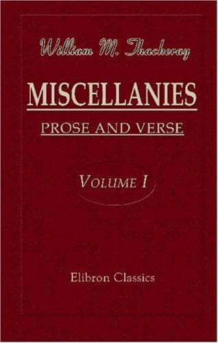 Tapa de Miscellanies: Prose and Verse