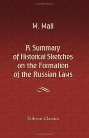 Tapa de A Summary of Historical Sketches on the Formation of the Russian Laws