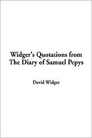 Tapa de Widger's Quotations from the Diary of Samuel Pepys