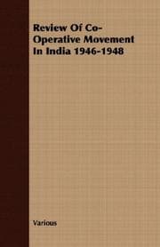 Tapa de Review Of Co-Operative Movement In India 1946-1948