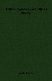 Tapa de Arthur Symons - A Critical Study