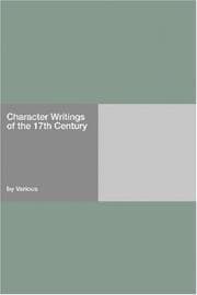 Tapa de Character Writings Of The 17th Century