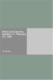 Tapa de Notes and Queries, Number 17, February 23, 1850