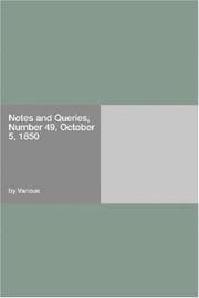 Tapa de Notes and Queries, Number 49, October 5, 1850