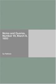 Tapa de Notes and Queries, Number 19, March 9, 1850