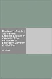 Tapa de Readings on Fascism and National Socialism Selected by members of the department of philosophy, University of Colorado