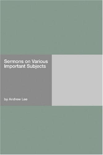 Tapa de Sermons on Various Important Subjects