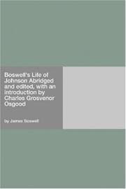 Tapa de Boswell's Life of Johnson Abridged and edited, with an introduction by Charles Grosvenor Osgood
