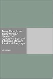 Tapa de Many Thoughts of Many Minds A Treasury of Quotations from the Literature of Every Land and Every Age