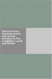 Tapa de Selections from American Poetry, with Special Reference to Poe, Longfellow, Lowell and Whittier