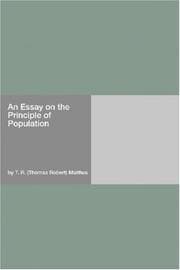 Tapa de An essay on the principle of population