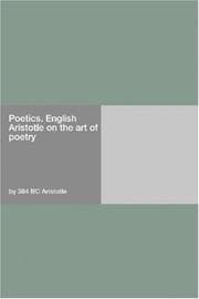 Tapa de Poetics. English Aristotle on the art of poetry