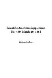 Tapa de Scientific American Supplement, No. 430, March 29, 1884