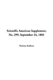 Tapa de Scientific American Supplement, No. 299, September 24, 1881