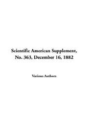 Tapa de Scientific American Supplement, No. 363, December 16, 1882