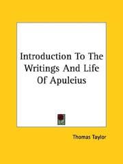 Tapa de Introduction to the Writings and Life of Apuleius