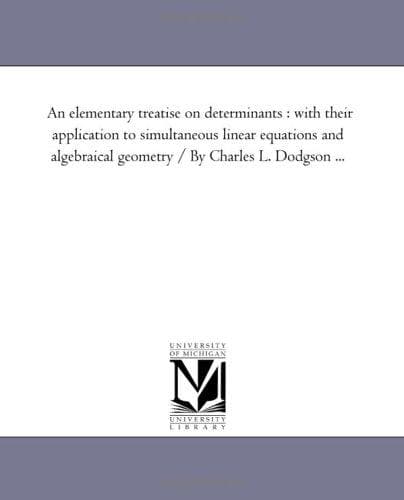 Tapa de An Elementary Treatise on Determinants