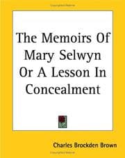 Tapa de The Memoirs Of Mary Selwyn Or A Lesson In Concealment