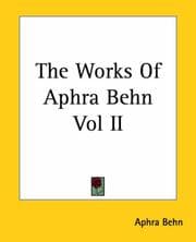 Tapa de The Works Of Aphra Behn Vol II