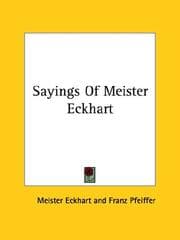 Tapa de Sayings of Meister Eckhart