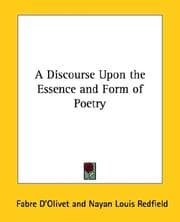Tapa de A Discourse upon the Essence and Form of Poetry