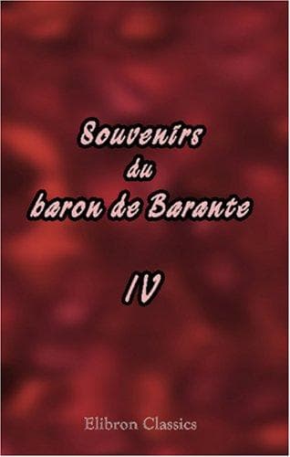 Tapa de Souvenirs du baron de Barante