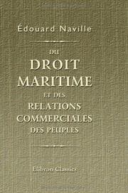 Tapa de Du droit maritime et des relations commerciales des peuples