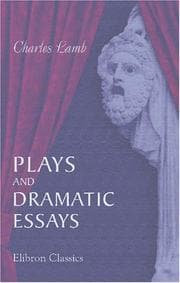 Tapa de Plays and Dramatic Essays
